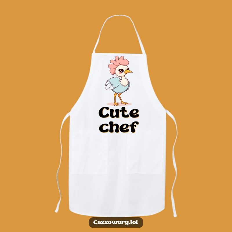 Funny Kawaii Cassowary Strut Apron: Cook with Adorable Confidence