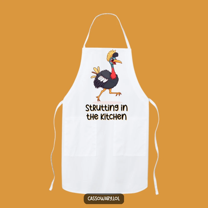 Funny Cassowary Apron - Cook Up Laughs with Comical Bird Strut