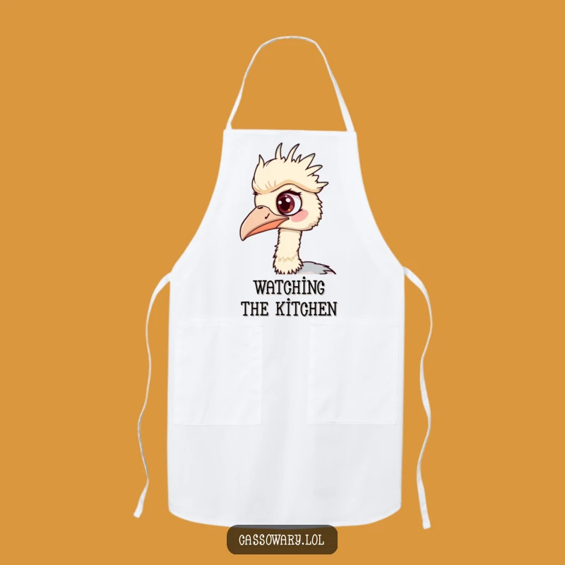 Funny Cassowary Apron: One Eyed Chef Spotting Kitchen Fun, Cooking Gift