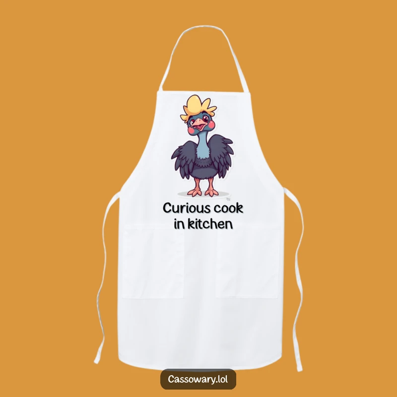 Funny Cassowary Curious Apron: Playful Bird Kitchen Wear - Hilarious Unique Gift