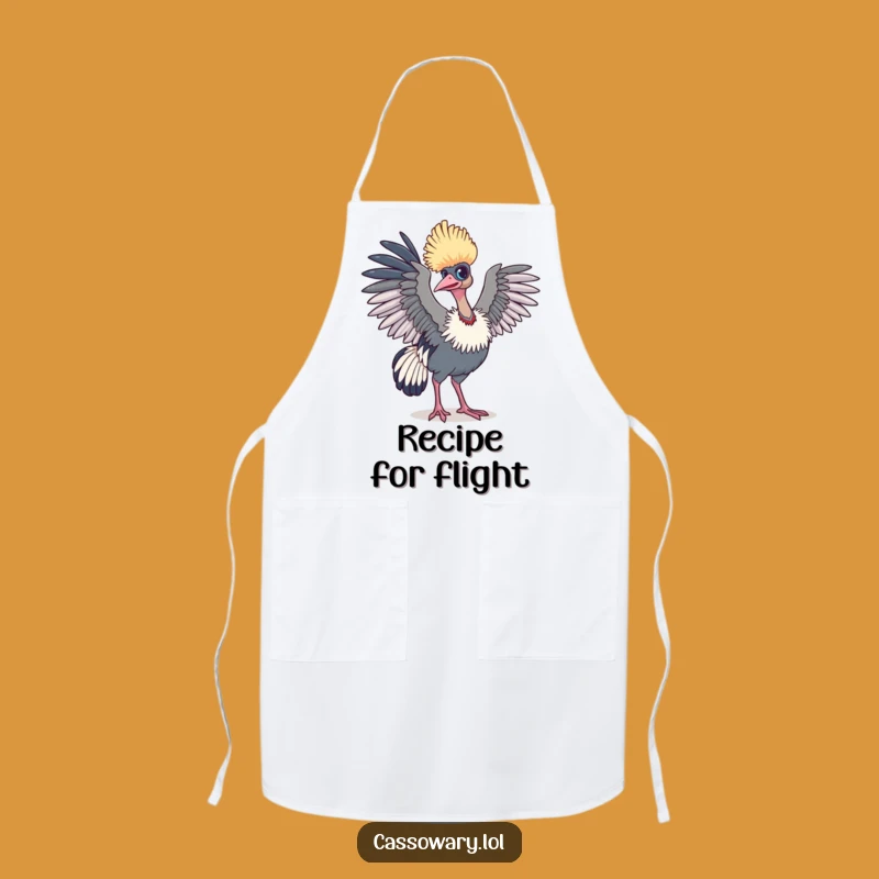 Funny Cassowary Flight Apron - Kitchen Bird Humor for Dreamers