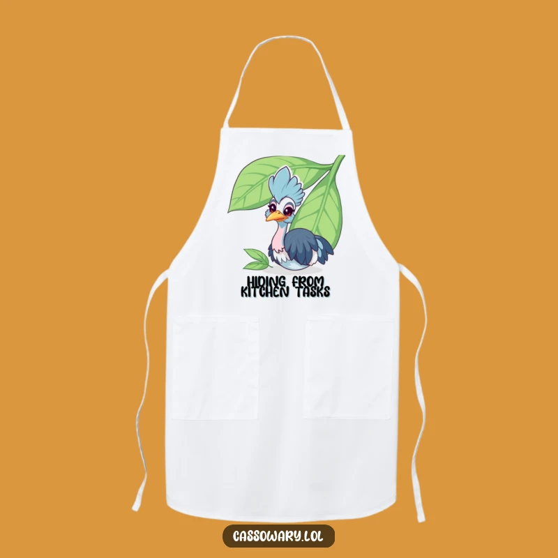 Funny Cassowary Leaf Peek Apron - Kitchen Cheerful Bird Gift
