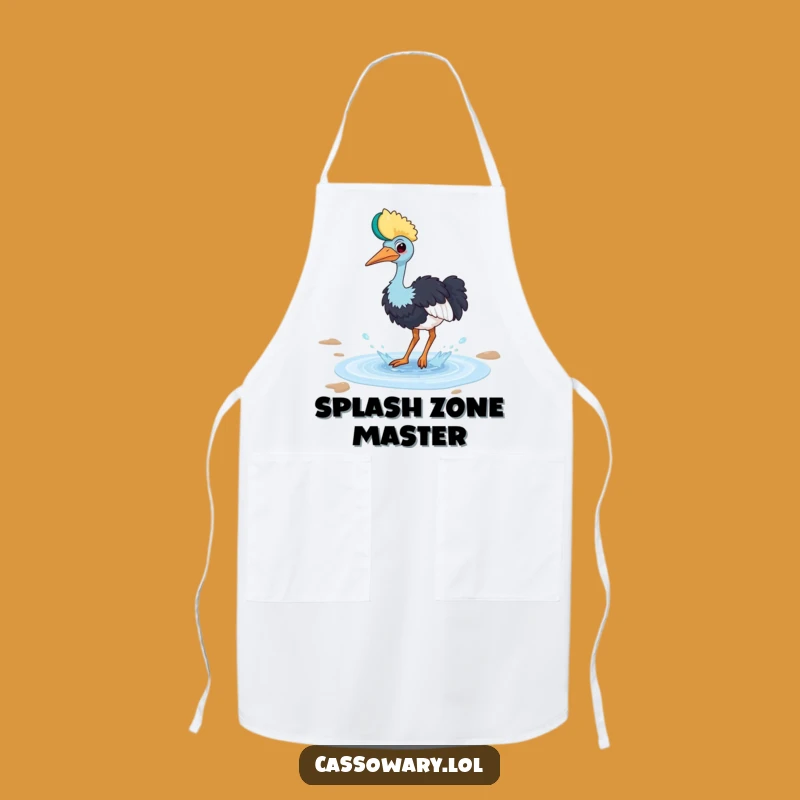 Funny Cassowary Puddle Apron - Playful Bird Chef Gift!