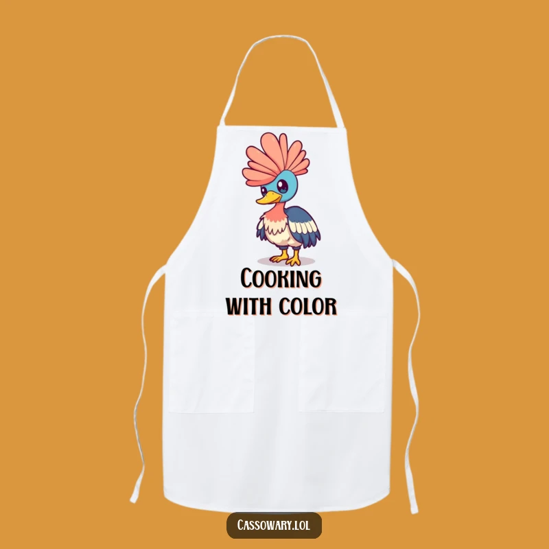 Funny Cassowary Rainbow Apron: Cook With Whimsical Flair