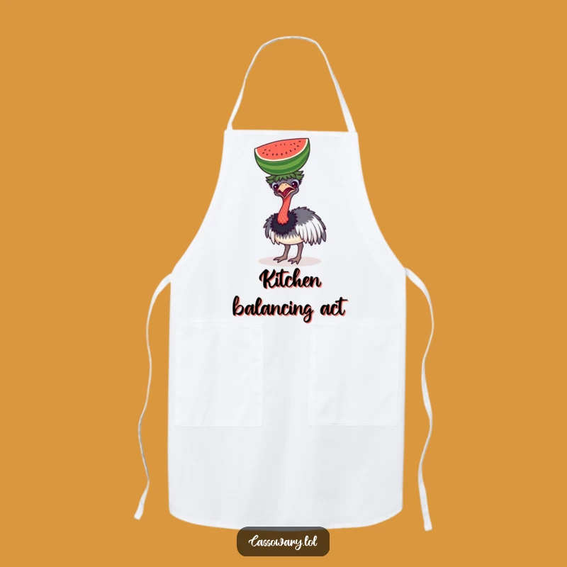 Funny Cassowary Watermelon Head Apron - Cook Up Some Laughs