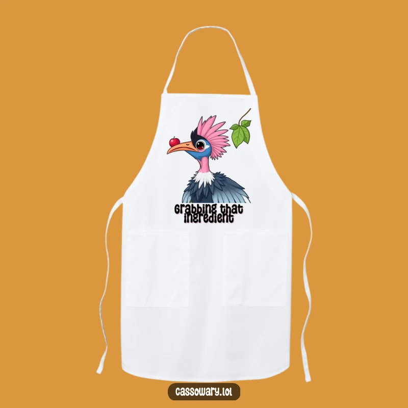 Funny Cassowary Apron: Reaching for Berries, Humorous Kitchen Gift