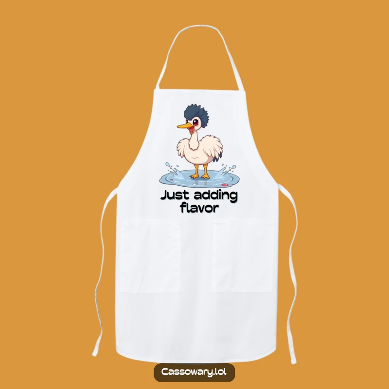 Funny Cassowary Puddle Splash Apron - Kitchen Bird Art Gift