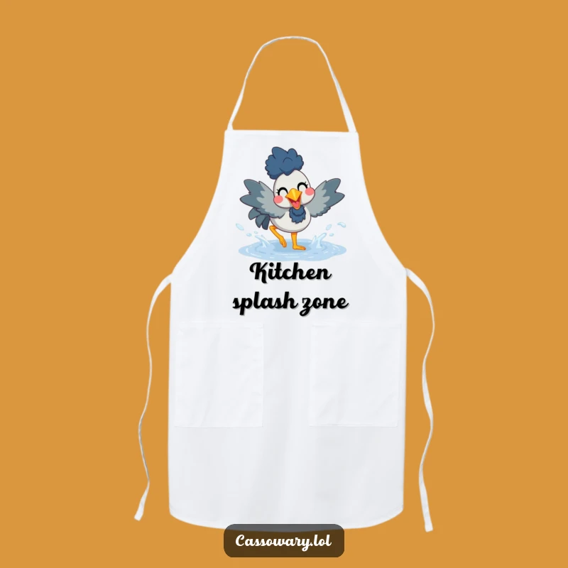 Funny Cassowary Puddle Splash Apron - Cook with Playful Fun