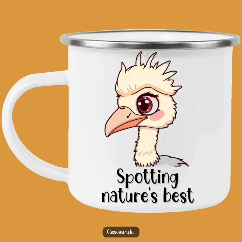 Durable Funny Cassowary Camping Mug: Outdoor Spotting Adventure Gift