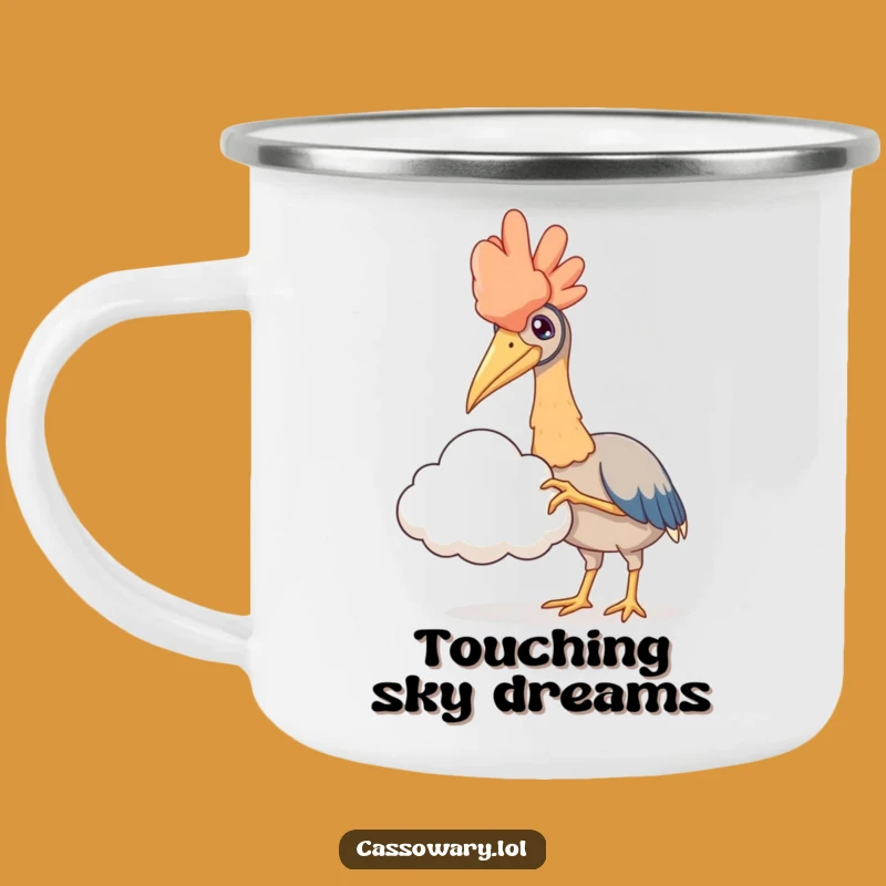 Durable Funny Cassowary Cloud Touch Camping Mug: Adventure with Whimsy