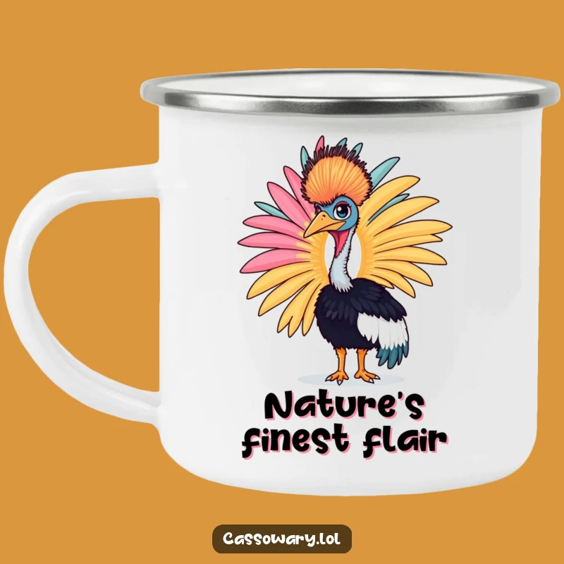 Funny Cassowary Feather Camping Mug - Bold Bird Outdoor Gift!