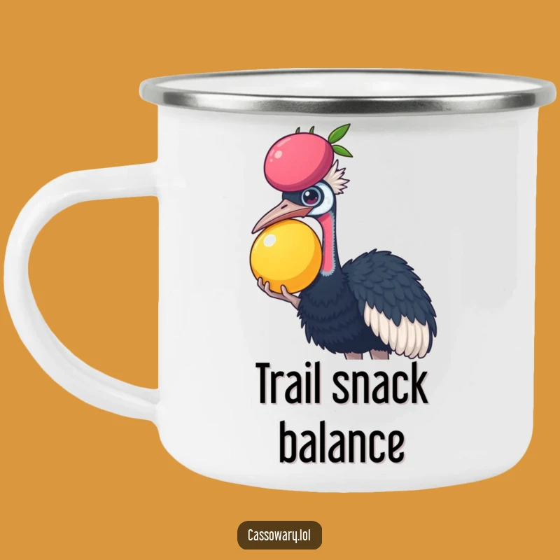 Funny Cassowary Fruit Balance Camping Mug - Durable Bird Humor Gear