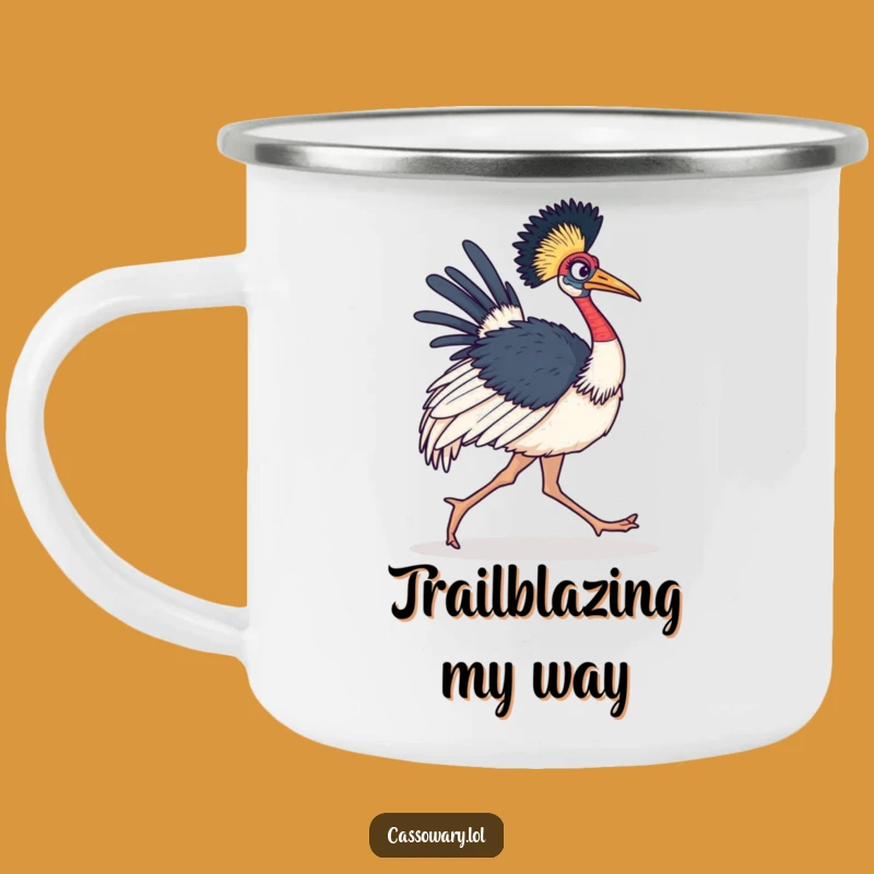 Funny Cassowary Marching Camping Mug: Adventure with Purpose, Perfect Gift