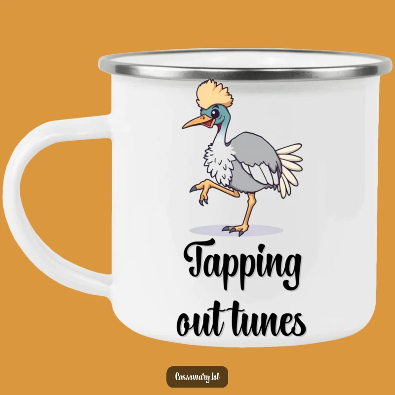 Funny Cassowary Tap Energy Camping Mug: Fuel Your Adventures with Rhythm