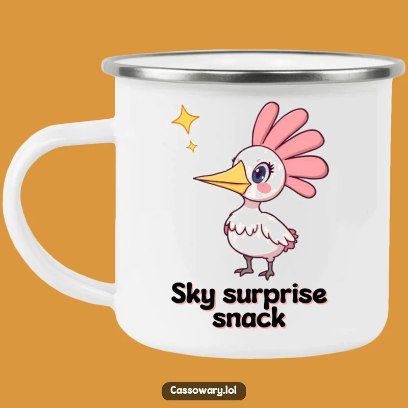 Durable Funny Cassowary Star Surprise Camping Mug: Adventure with Laughter