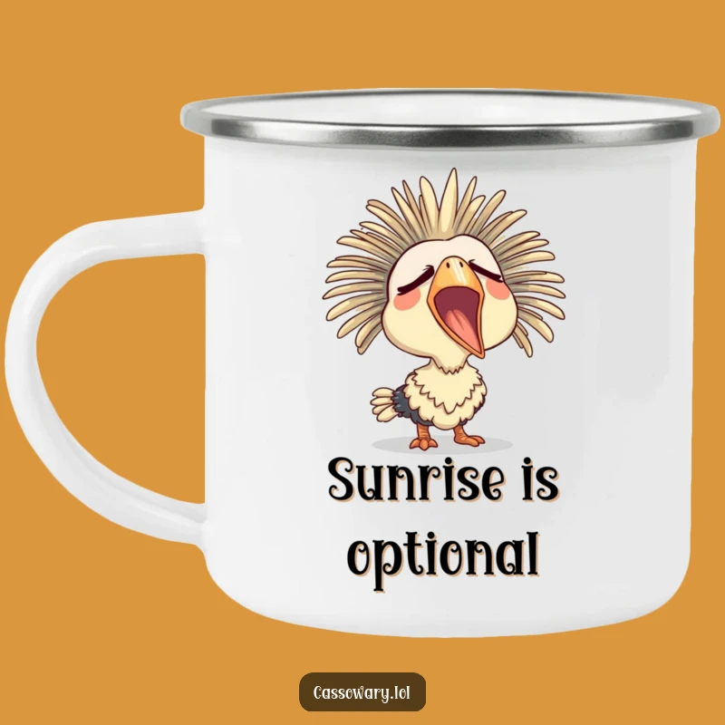 Adventure Slowdown Funny Cassowary Camp Mug: Relaxed Humor Gift