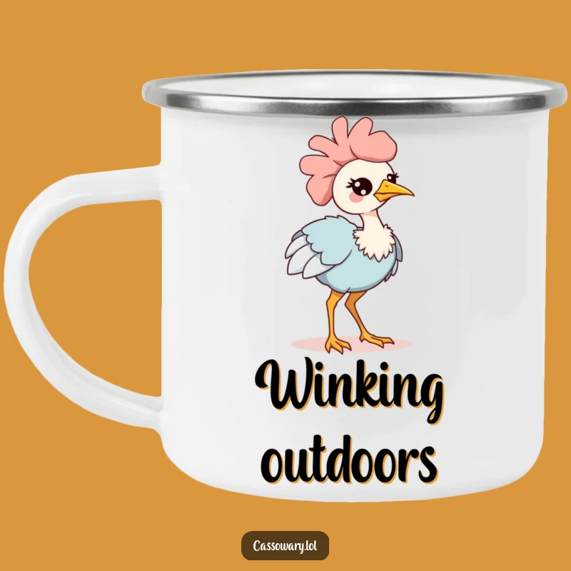 Funny Kawaii Cassowary Strut Camping Mug: Adventure with Adorable Charm