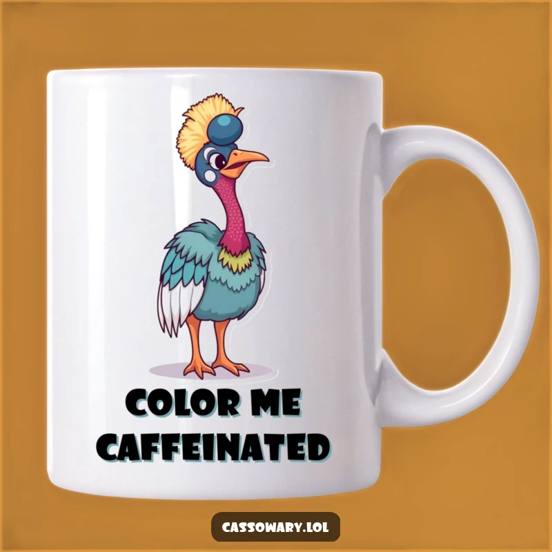Funny Vibrant Cassowary Mug - Colorful Bird Display Gift