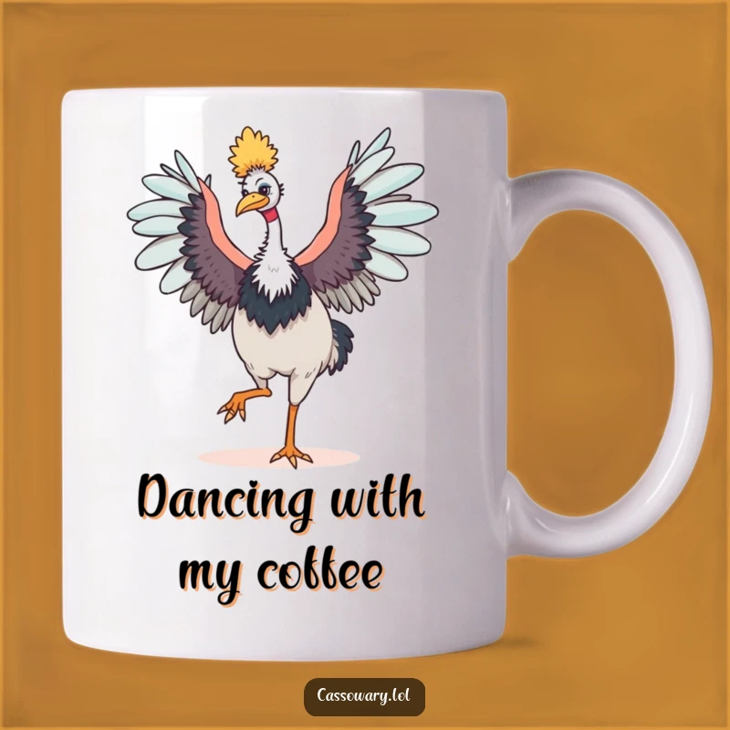 Funny Cassowary Dancing Mug - Happy Bird Wings Outstretched Gift