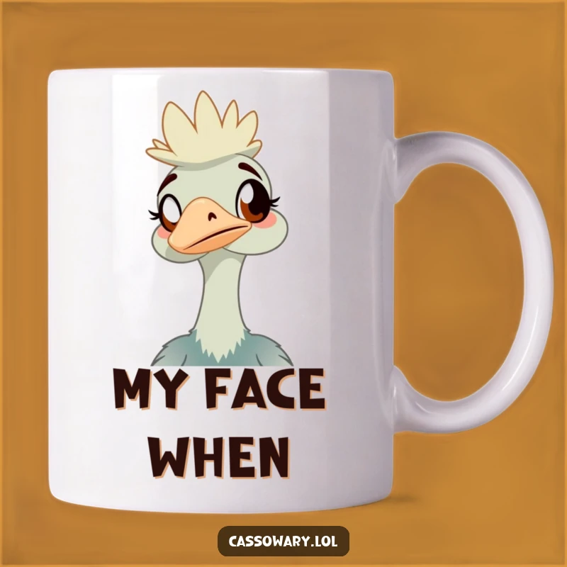 Funny Cassowary Mug: Amused Bird Watching Gift for Him or Her