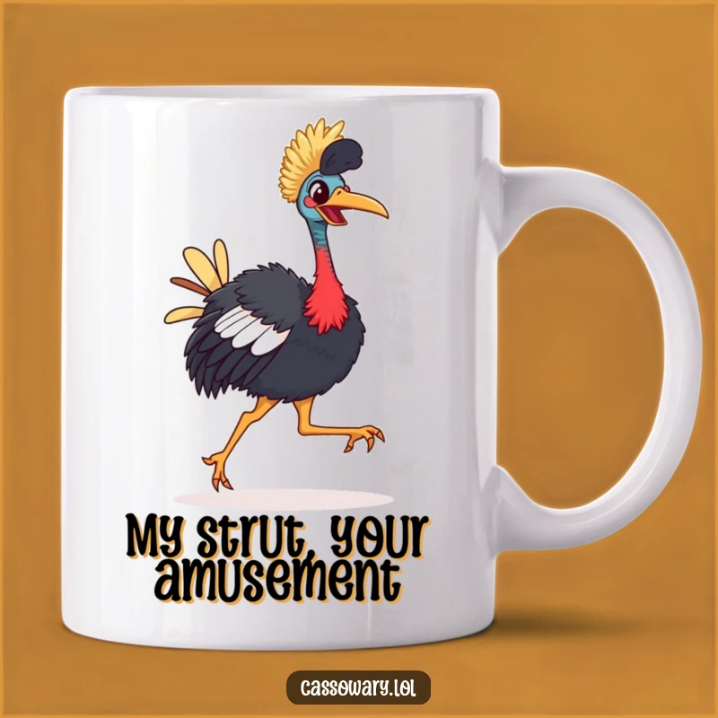 Funny Cassowary Strut Mug - Hilarious Bird Lover Gift Featuring Comical Gait