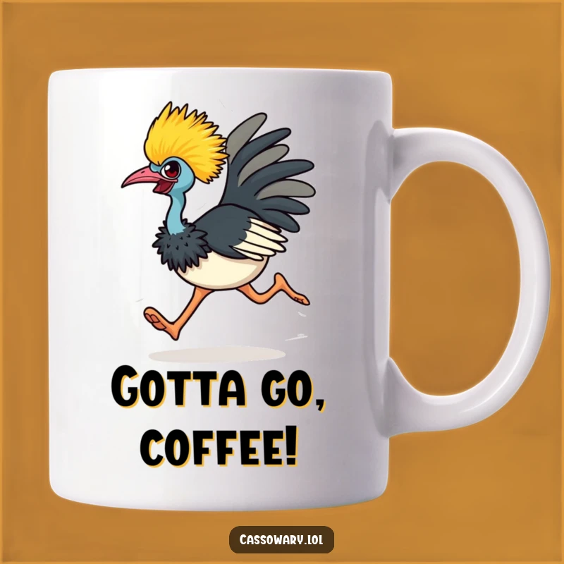 Funny Determined Cassowary Mug - Energetic Bird Gift for Runners