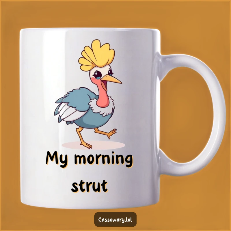 Funny Kawaii Cassowary Hop Mug: A Cheerful Bird Makes a Perfect Funny Gift