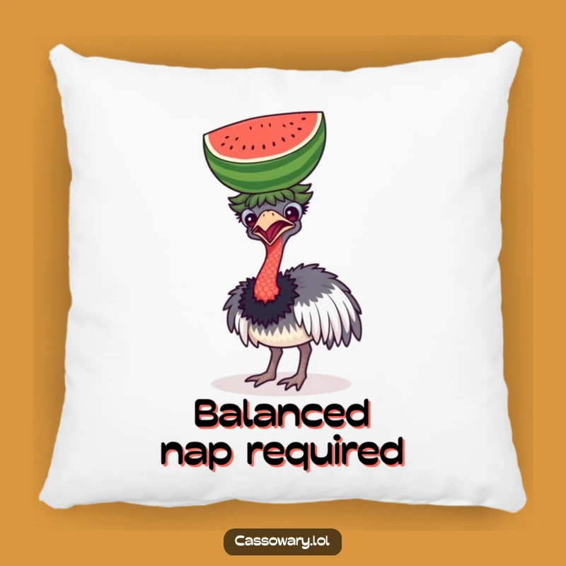 Funny Cassowary Watermelon Head Pillow - Comfy & Hilarious Bird Decor