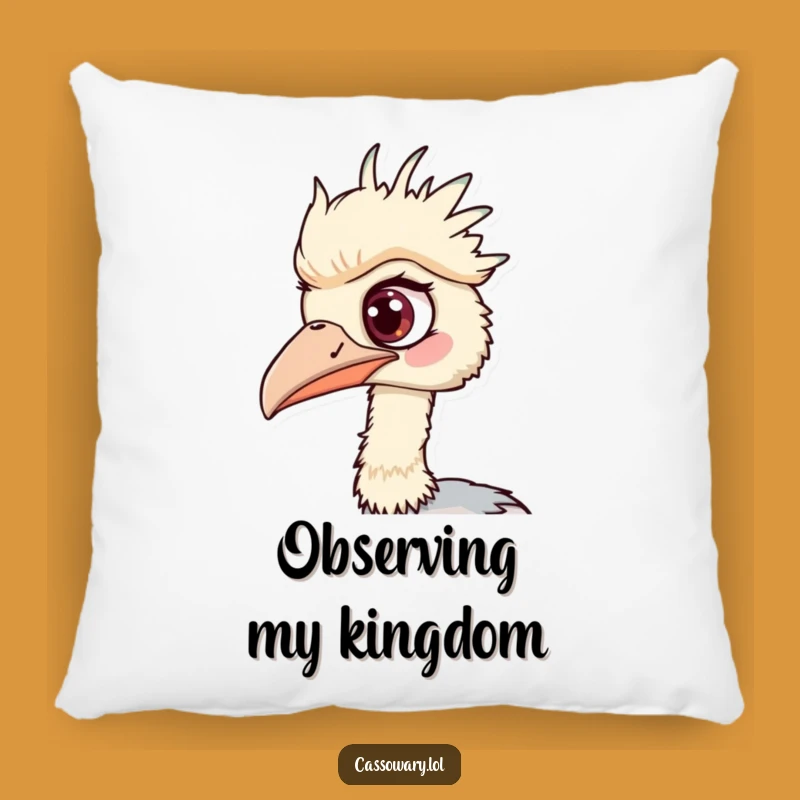 Comfy Funny Cassowary Pillow: One Eyed Bird Spotting Comfort, Cozy Gift