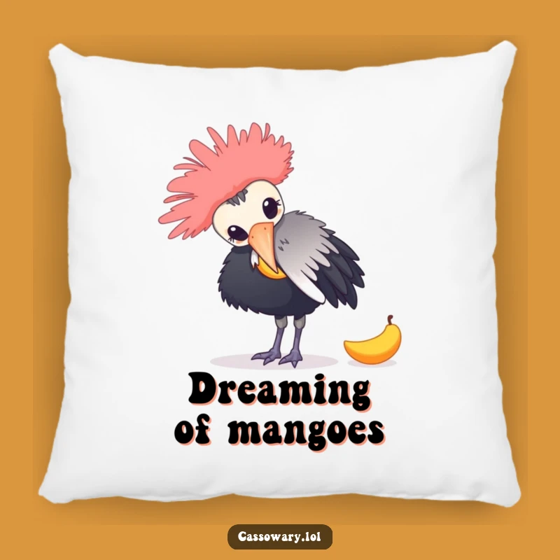Cushy Funny Cassowary Mango Pillow: Soft & Hilarious Home Decor Gift