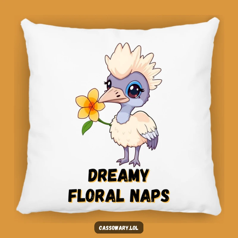 Funny Curious Cassowary Flower Pillow - Comfy & Whimsical Decor