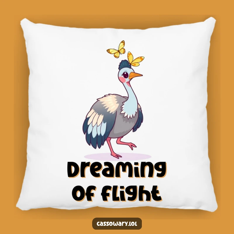 Funny Cassowary Chase Pillow: Snuggle Up with Playful Energy