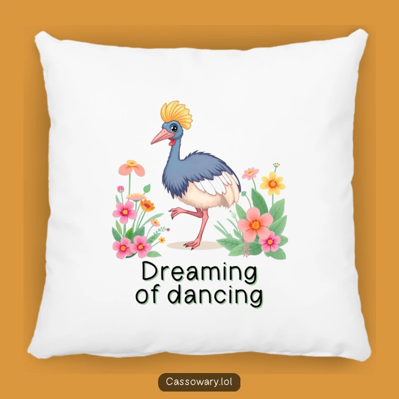 Funny Cassowary Dance Floor Pillow: Snuggle Up with Cheerful Moves