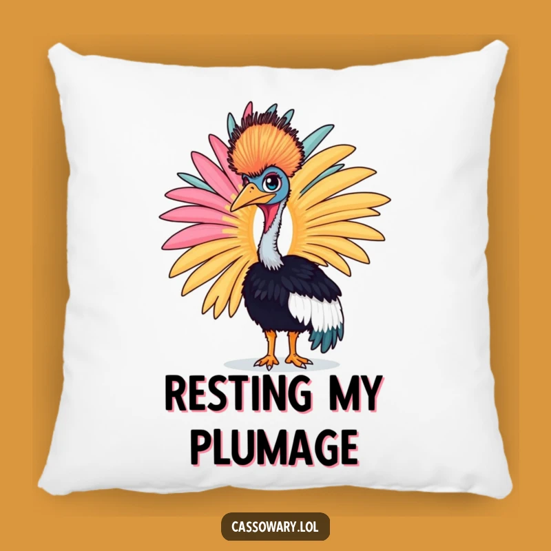 Funny Cassowary Feather Pillow - Cozy Bold Bird Accent Gift!