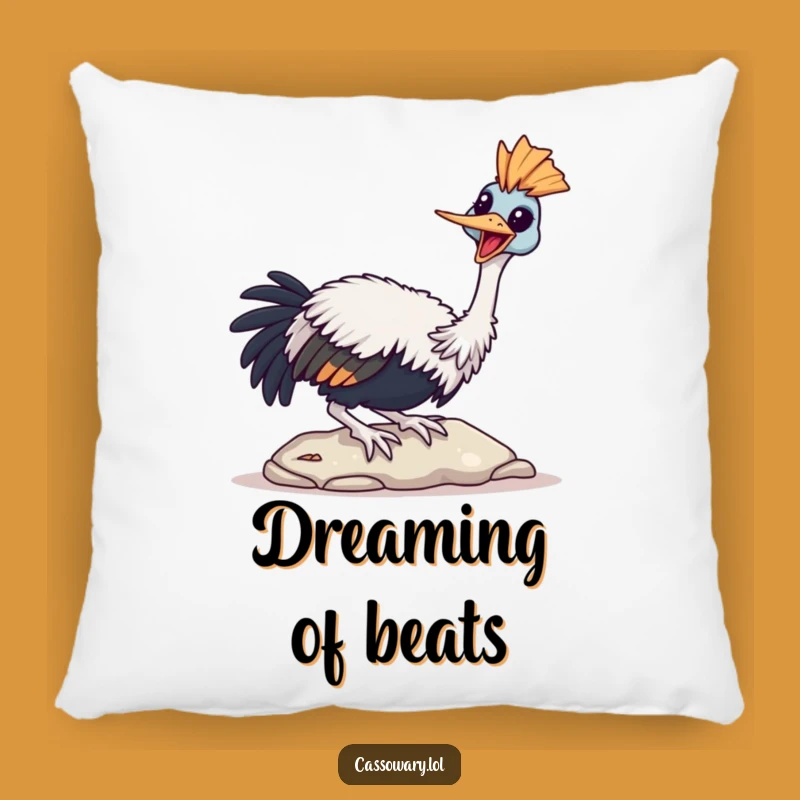 Funny Cassowary Tapping Pillow: Cozy Comfort, Happy Vibes, Gift