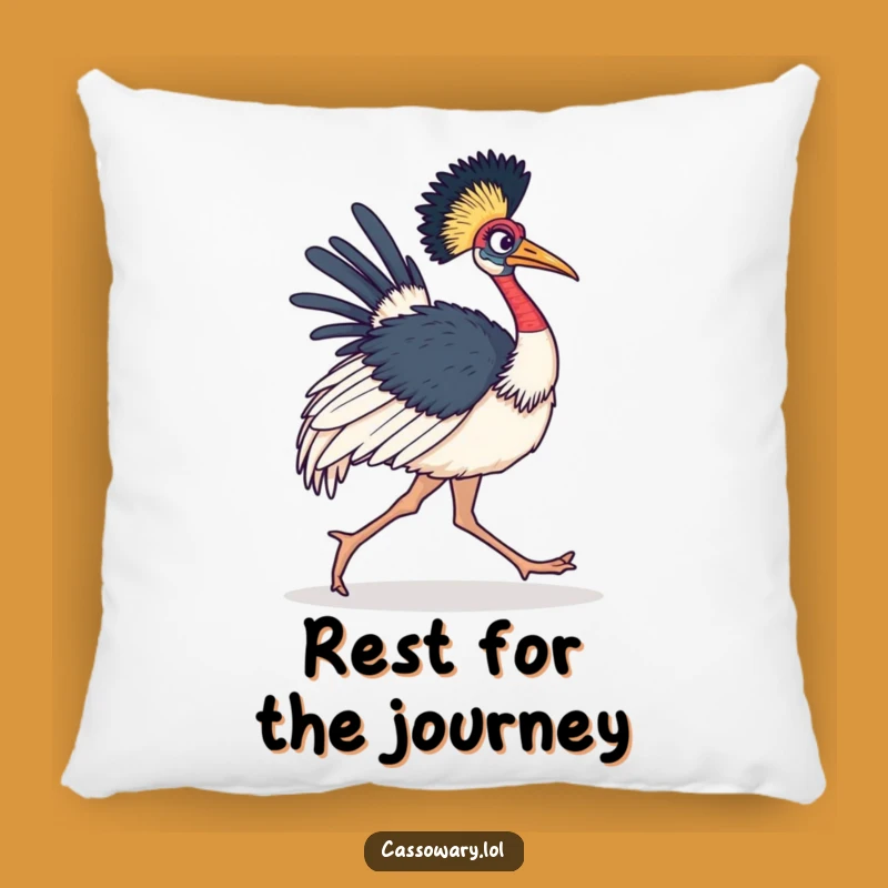 Funny Cassowary Marching Pillow: Cozy Comfort, Determined Vibes, Gift