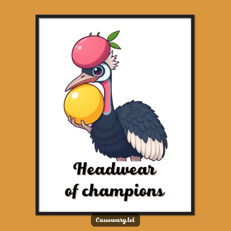 Funny Cassowary Fruit Balance Digital Art - Instant Hilarious Decor