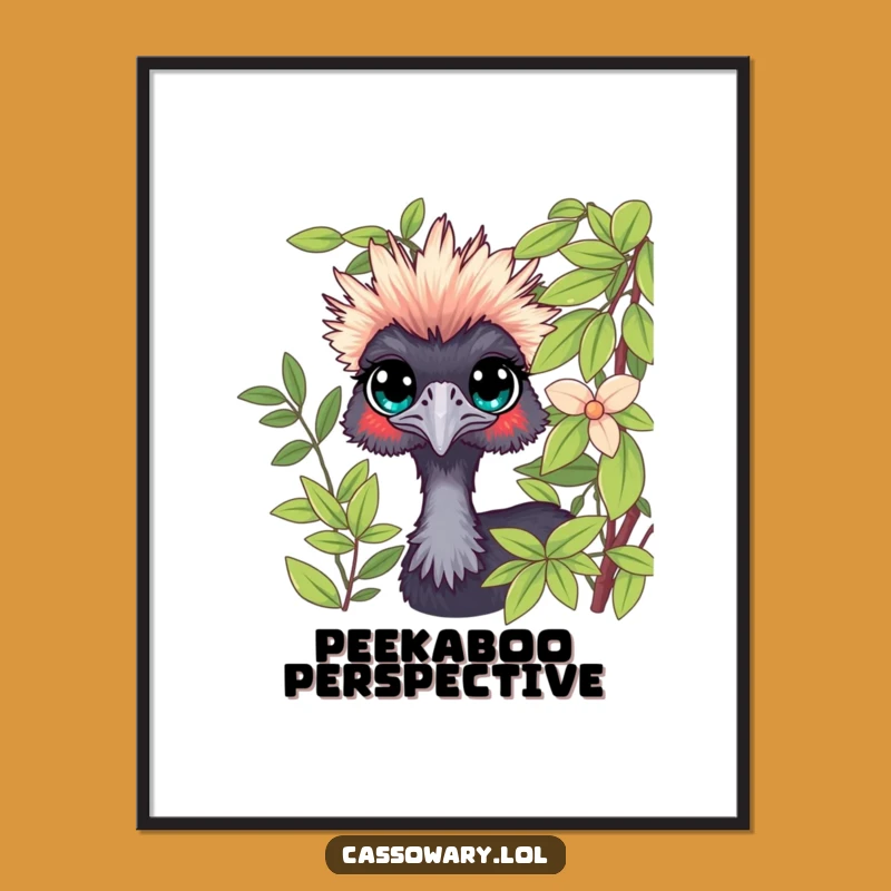 Funny Cassowary Peeking Digital Art: Instant Intrigue for Your Walls