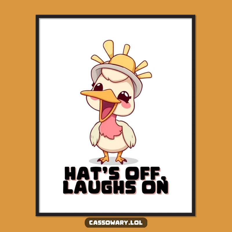 Funny Giggling Cassowary Digital Print: Instant Whimsical Art Gift