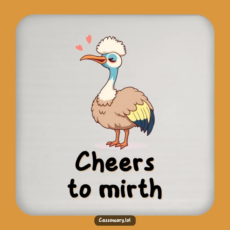 Funny Cassowary Laugh Coaster Set: Joyful Bird Protection, Table Gift