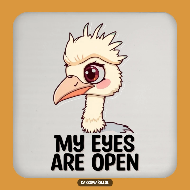 Funny Cassowary Coaster Set: One Eyed Spotting Protection, Table Gift