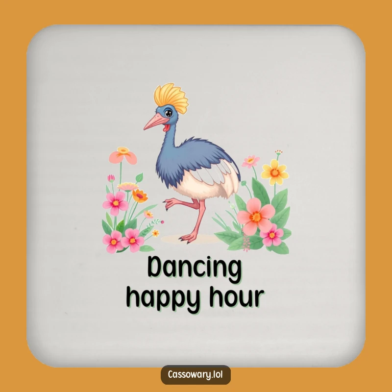 Funny Cassowary Dance Coaster: Protect Surfaces with a Groovy Beat