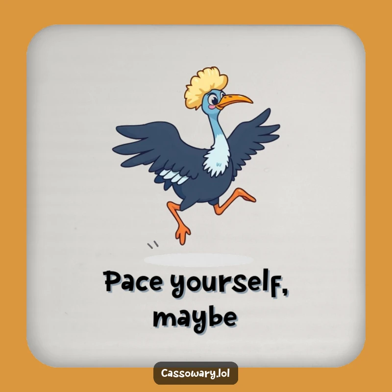 Funny Cassowary Dash Coaster: Powerful Bird Protector - Hilarious Unique Gift