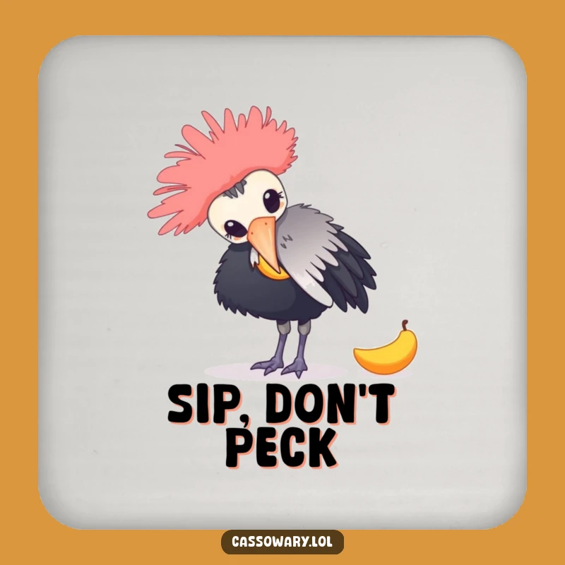 Funny Cassowary Mango Protection Coaster: Humorous Table Gift