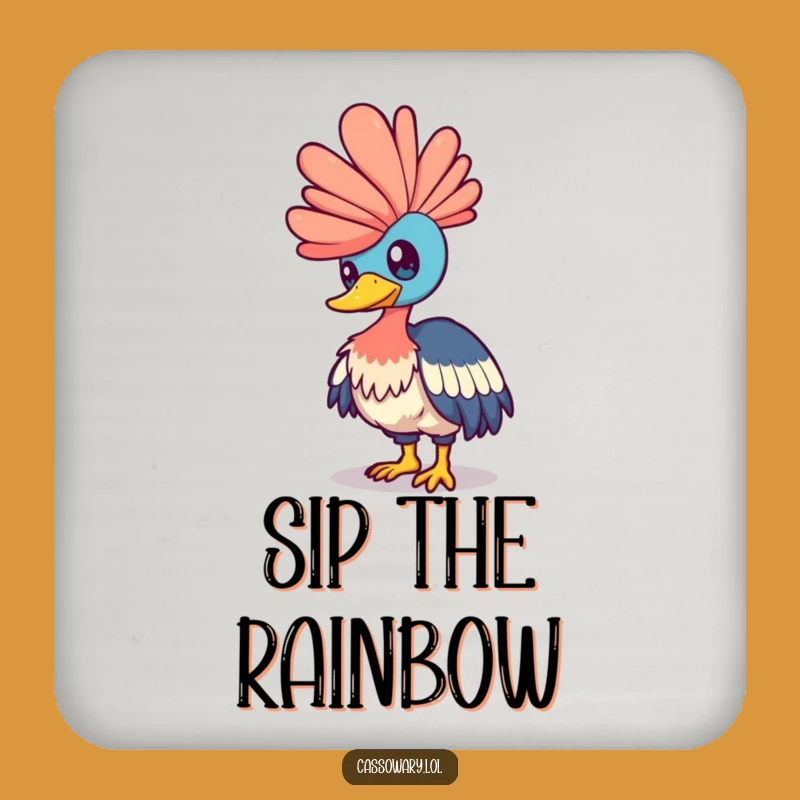 Funny Cassowary Rainbow Coaster: Add Magic to Your Table