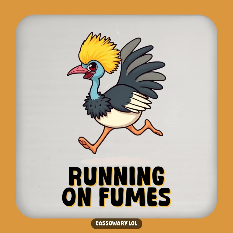 Funny Determined Cassowary Coaster - Protect Surfaces with Bird Humor