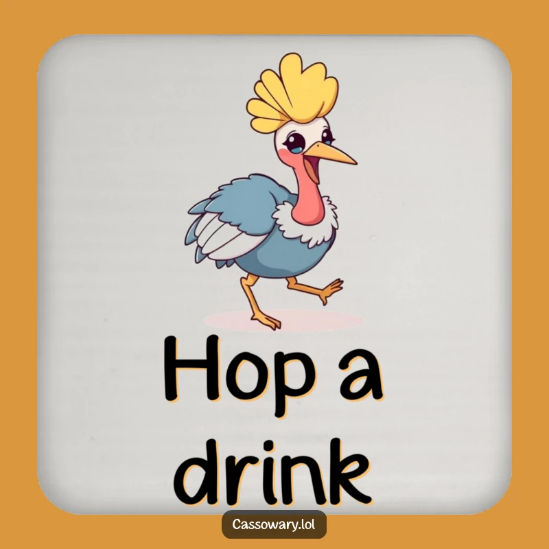 Funny Kawaii Cassowary Hop Coasters: Protect Surfaces with This Funny Gift