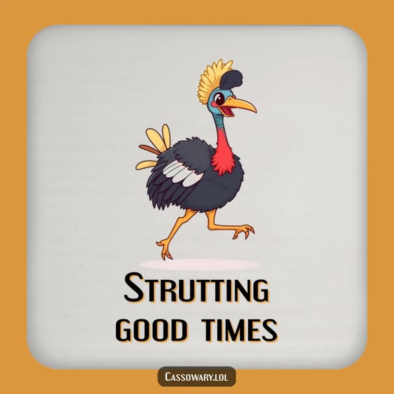 Funny Cassowary Coaster - Protect Surfaces with Comical Bird Style