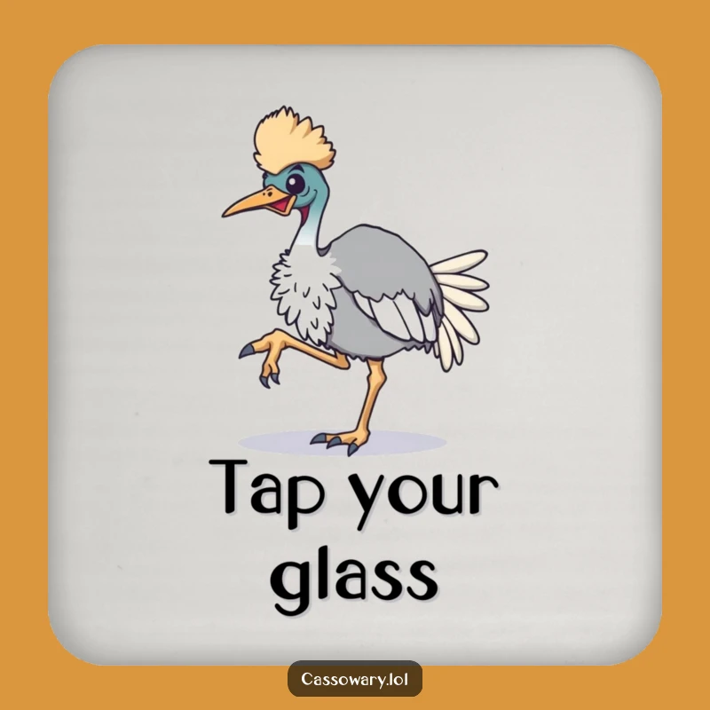 Funny Cassowary Rhythm Drink Coaster: Protect Surfaces with Energetic Style