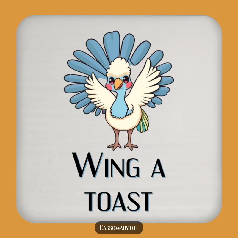 Funny Kawaii Cassowary Wave Coasters: Welcome Drinks with This Funny Gift